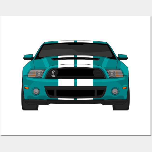 MUSTANG SHELBY GT500 TEAL Wall Art by VENZ0LIC